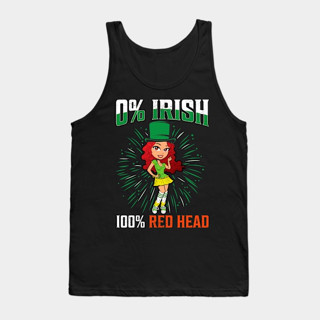 0% Irish 100% Redhead Tank Top by JLE Designs